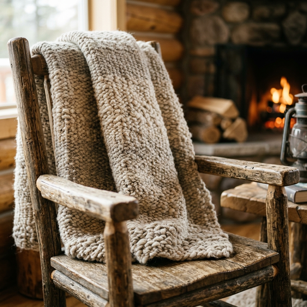 Thick woven wool blanket texture